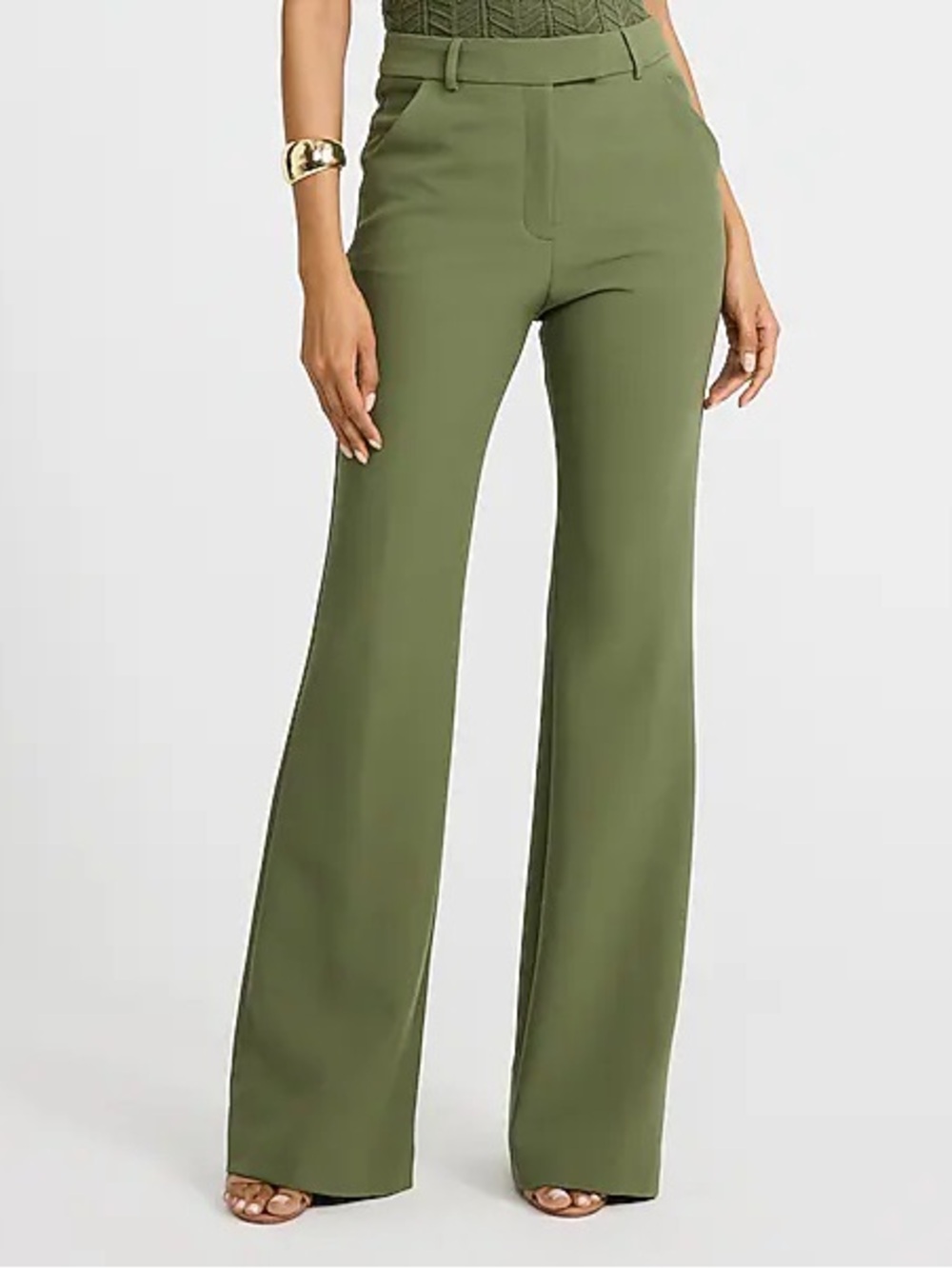 NWT Express Editor High Waisted Slim Flare Pant in Signature Stretch
